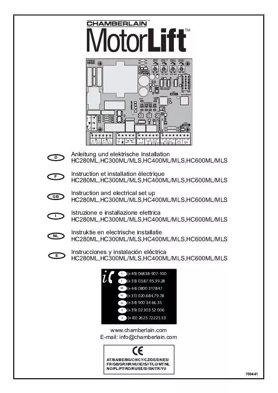 Mode d'emploi CHAMBERLAIN HC600ML