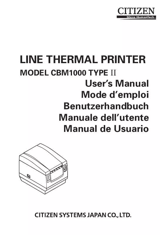 Mode d'emploi CITIZEN CBM1000 TYPE II