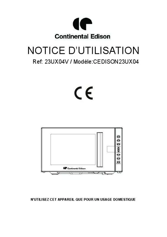 Mode d'emploi CONTINENTAL EDISON 23UX04V