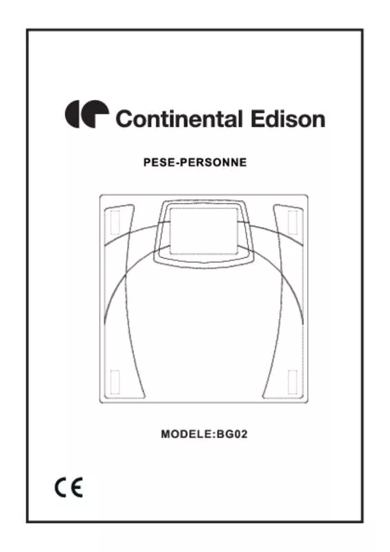 Mode d'emploi CONTINENTAL EDISON BG02