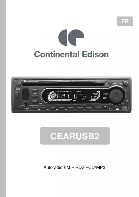 Mode d'emploi CONTINENTAL EDISON CEARUSB2