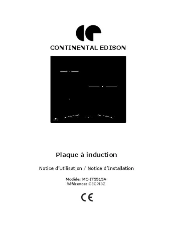 Mode d'emploi CONTINENTAL EDISON CECPI3Z