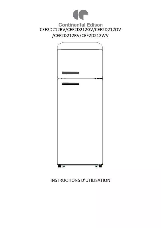 Mode d'emploi CONTINENTAL EDISON CEF2D212GV