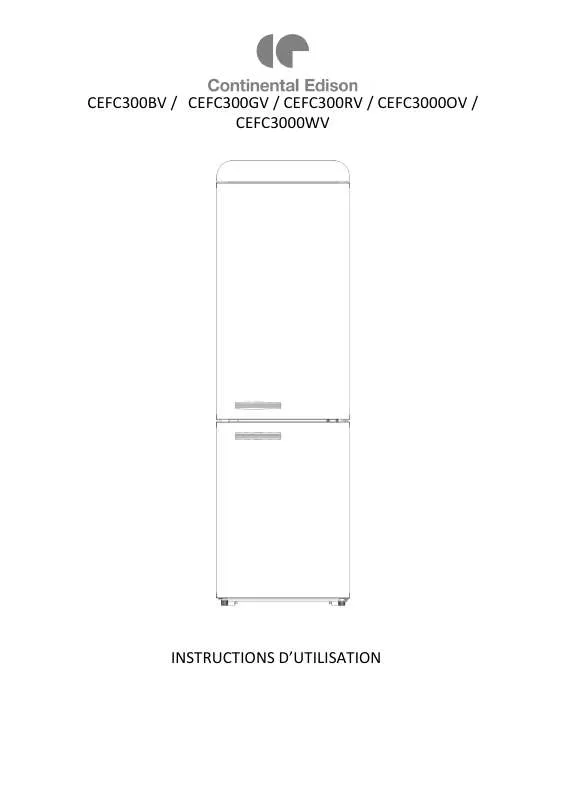 Mode d'emploi CONTINENTAL EDISON CEFC300BV