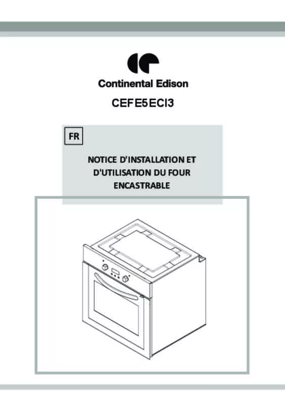 Mode d'emploi CONTINENTAL EDISON CEFE5ECI3