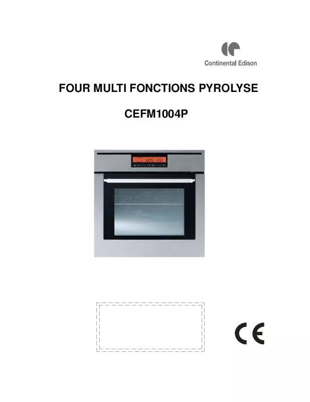 Mode d'emploi CONTINENTAL EDISON CEFM1004P