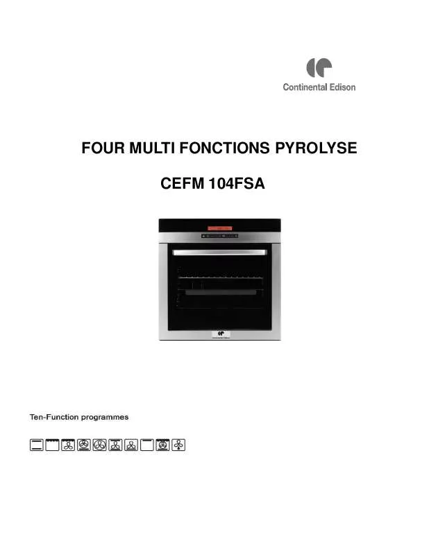 Mode d'emploi CONTINENTAL EDISON CEFM104FSA