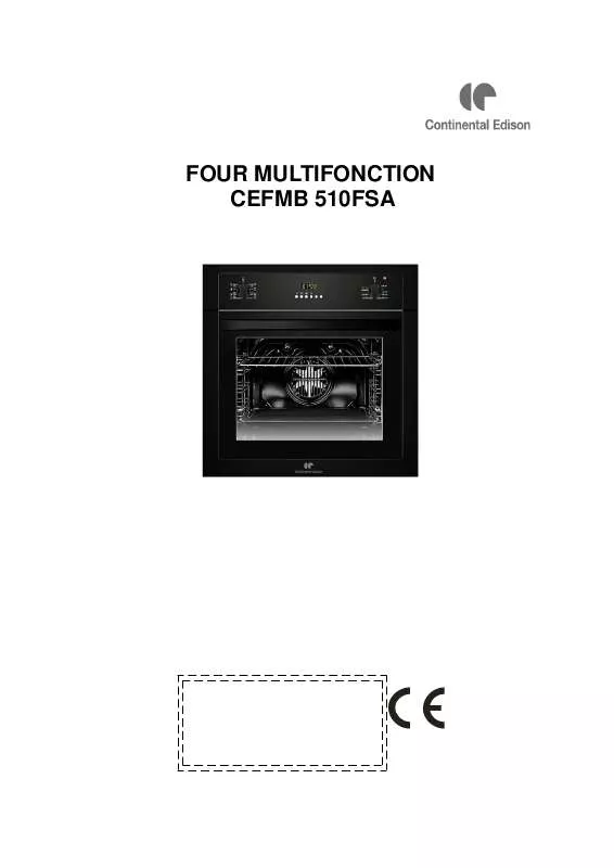 Mode d'emploi CONTINENTAL EDISON CEFMB510FSA