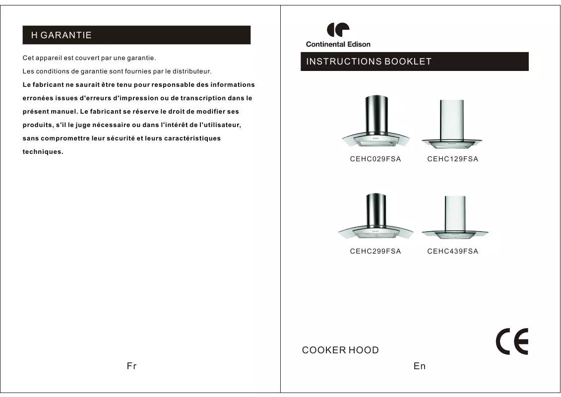 Mode d'emploi CONTINENTAL EDISON CEHC129FSA