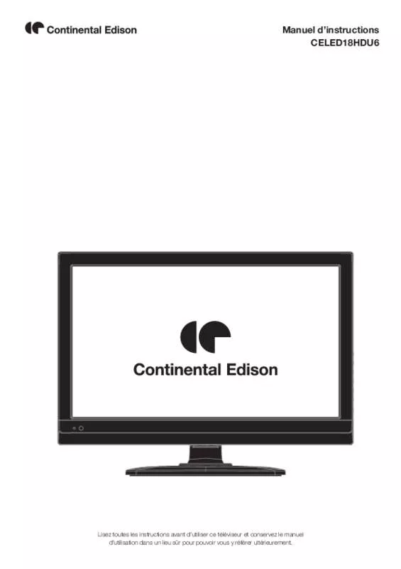 Mode d'emploi CONTINENTAL EDISON CELED18HDU6