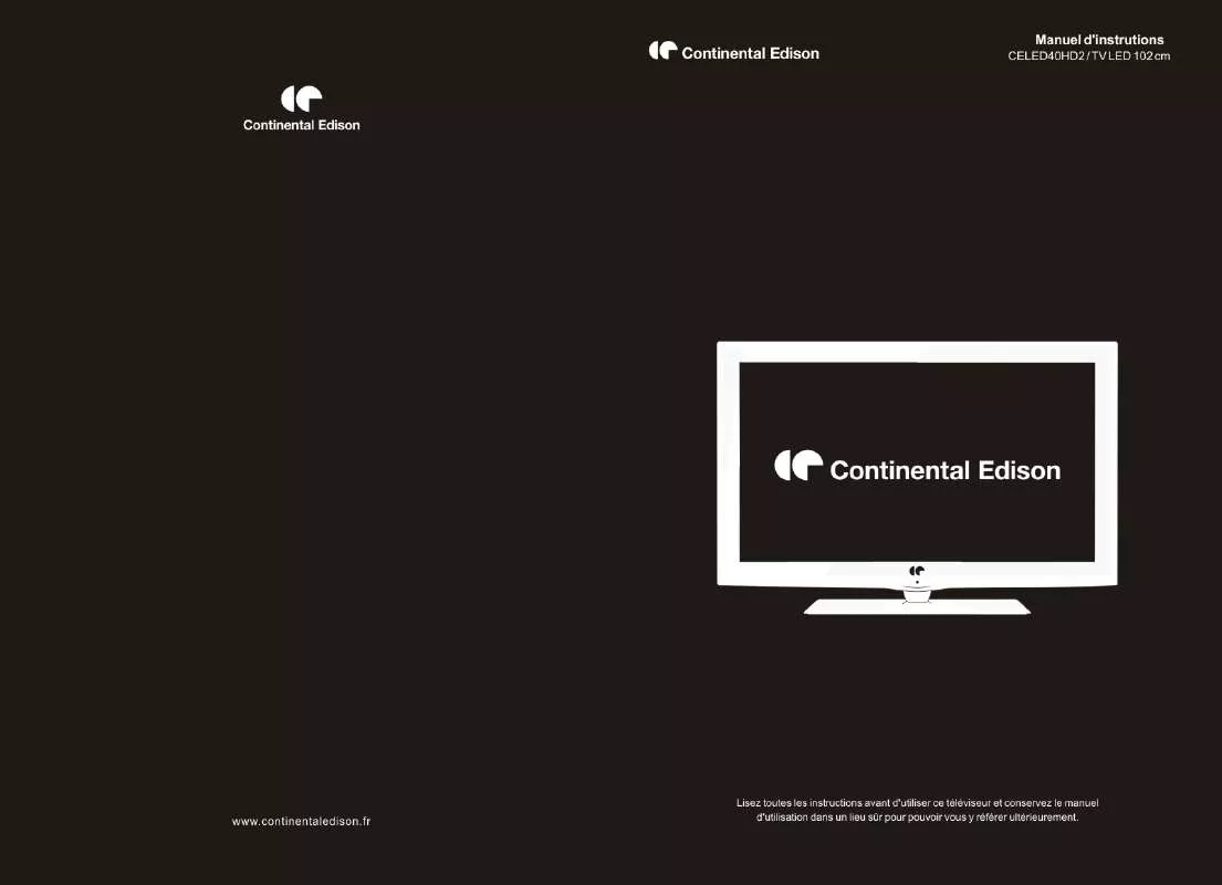 Mode d'emploi CONTINENTAL EDISON CELED40HD2