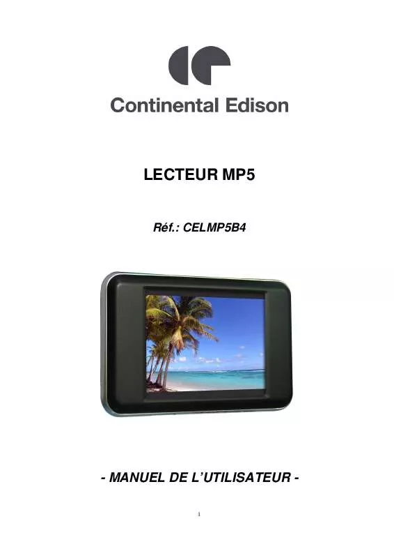 Mode d'emploi CONTINENTAL EDISON CELMP5B4