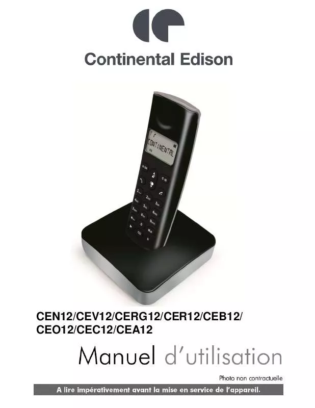 Mode d'emploi CONTINENTAL EDISON CEN12