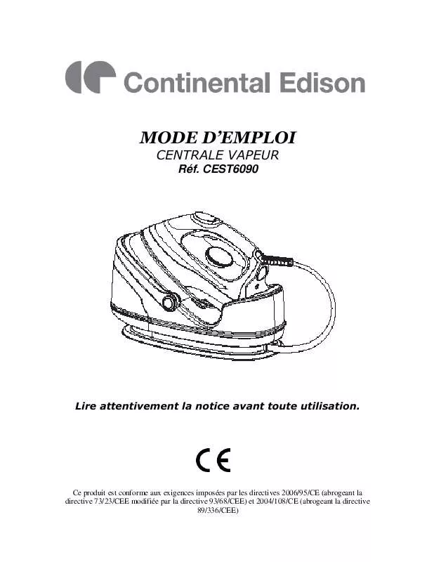 Mode d'emploi CONTINENTAL EDISON CEST6090