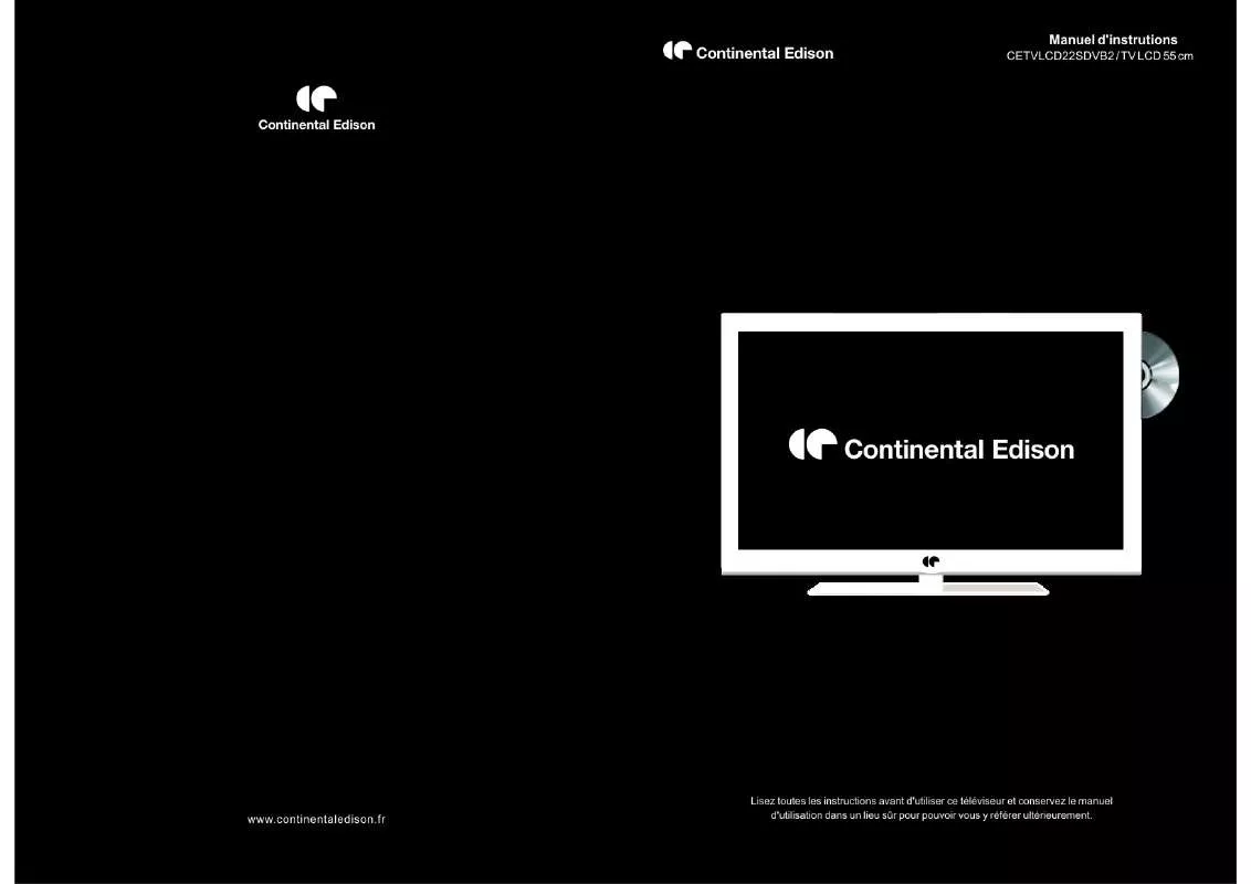 Mode d'emploi CONTINENTAL EDISON CETVLCD22SDVB2