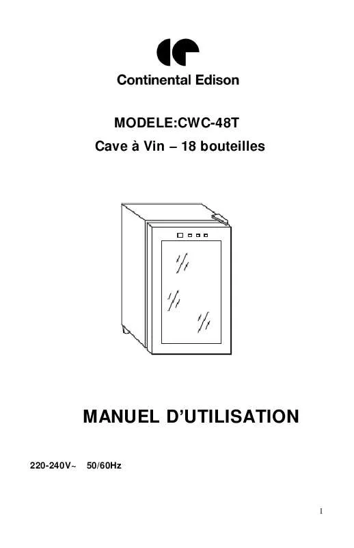 Mode d'emploi CONTINENTAL EDISON CWC-48T