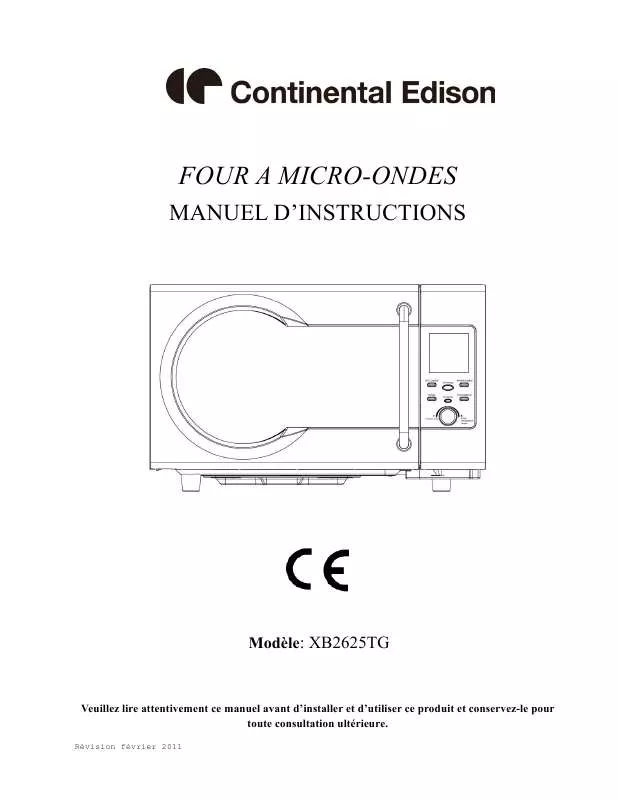 Mode d'emploi CONTINENTAL EDISON XB2625TG