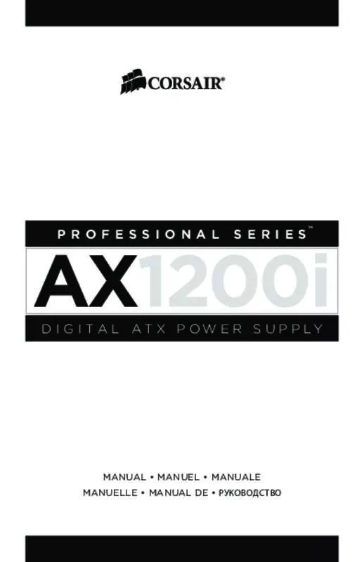 Mode d'emploi CORSAIR AX860I 80PLUS PLATINUM