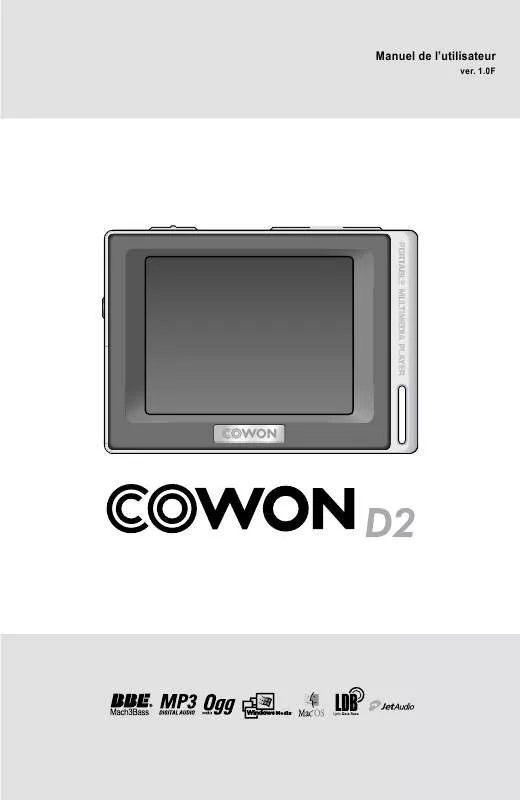 Mode d'emploi COWON D2