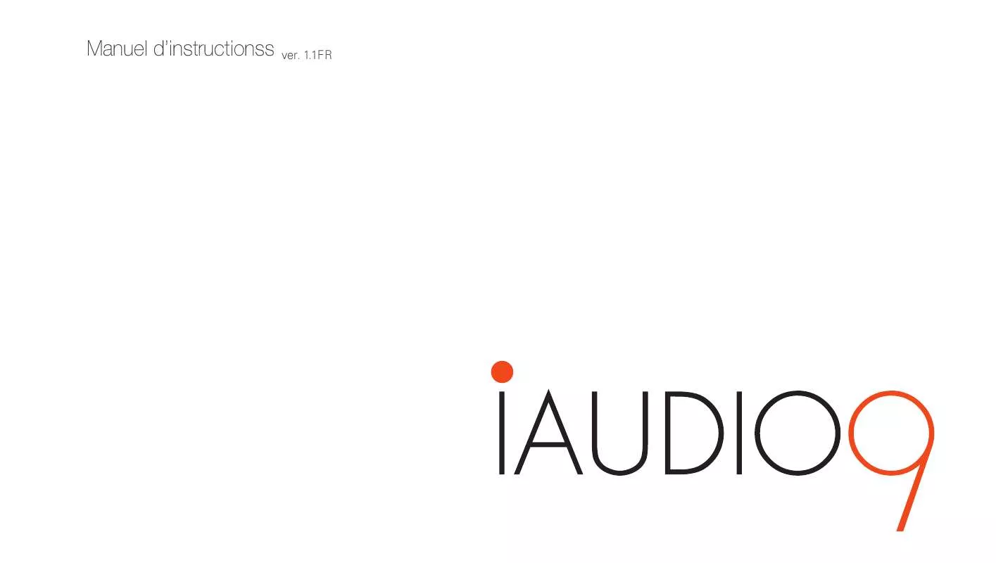 Mode d'emploi COWON IAUDIO I9