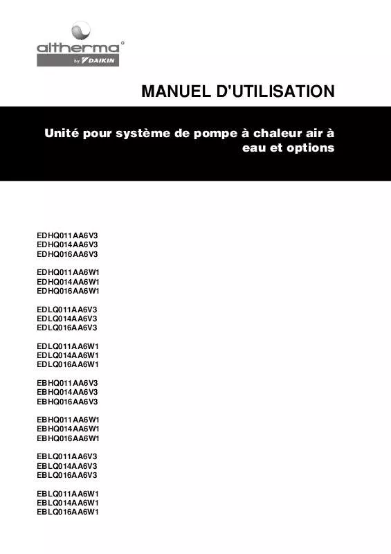 Mode d'emploi DAIKIN EBHQ011AA6V3