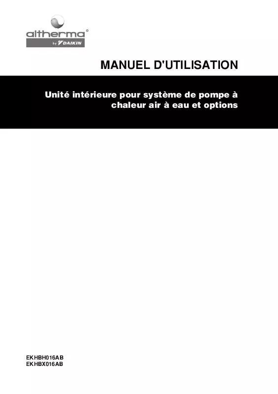 Mode d'emploi DAIKIN EKHBHX016AB