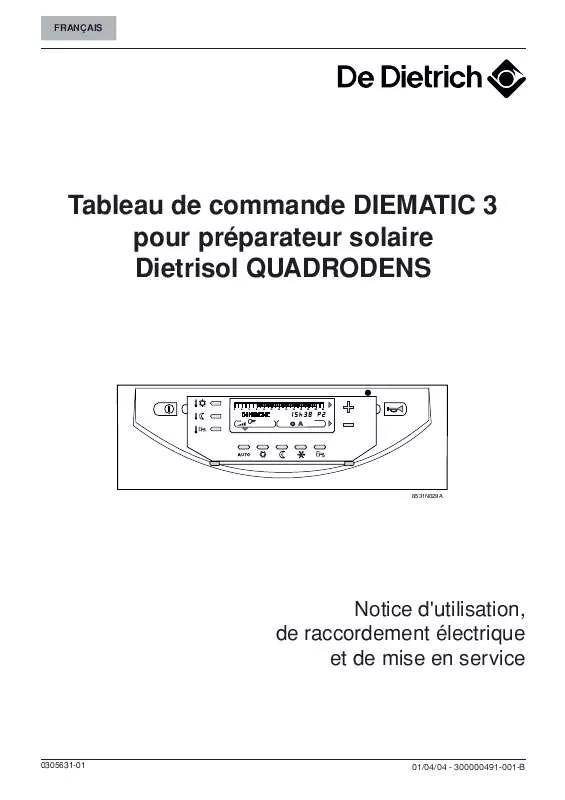 Mode d'emploi DE DIETRICH DIEMATIC 3