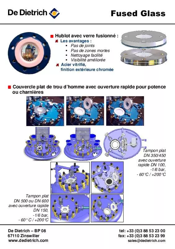 Mode d'emploi DE DIETRICH FUSED GLASS