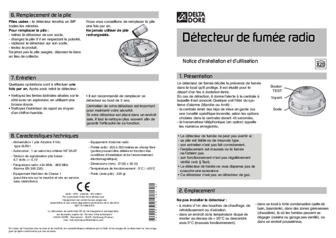 Mode d'emploi DELTA DORE 6402073