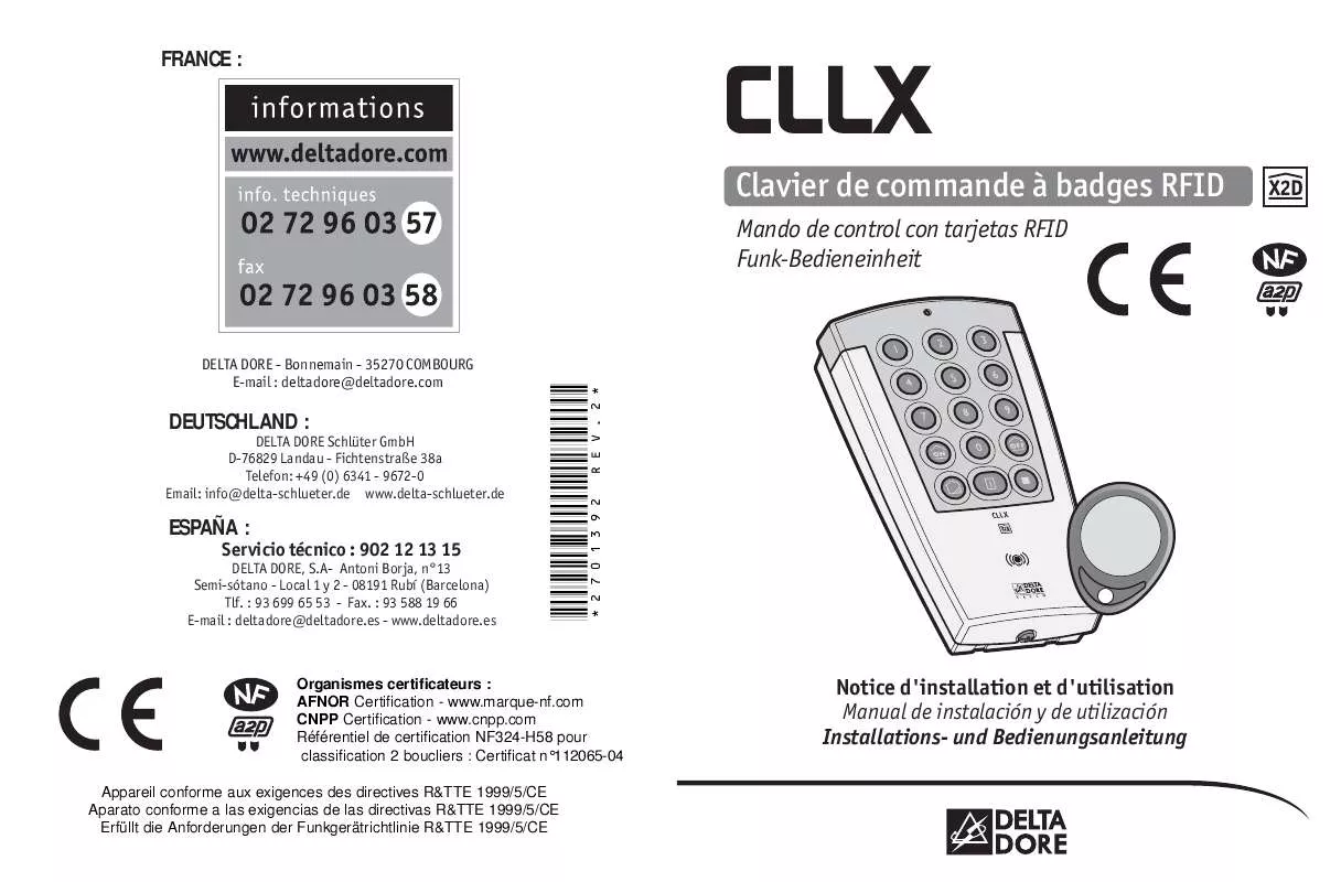 Mode d'emploi DELTA DORE CLLX