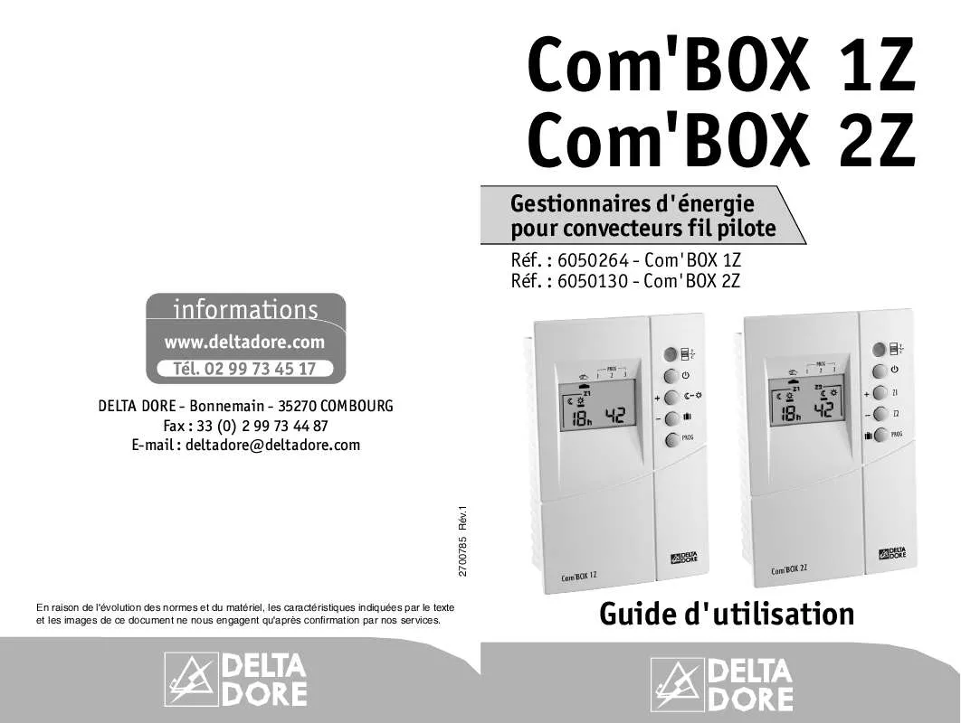 Mode d'emploi DELTA DORE COM BOX 1Z