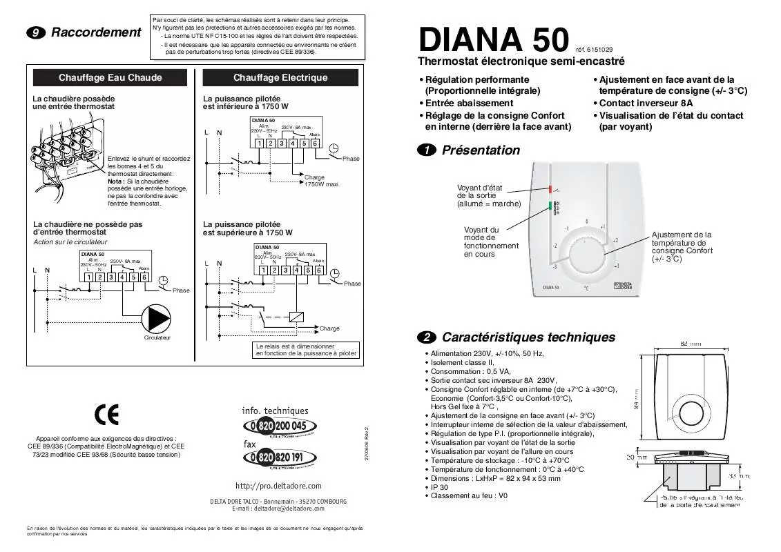 Mode d'emploi DELTA DORE DIANA 50