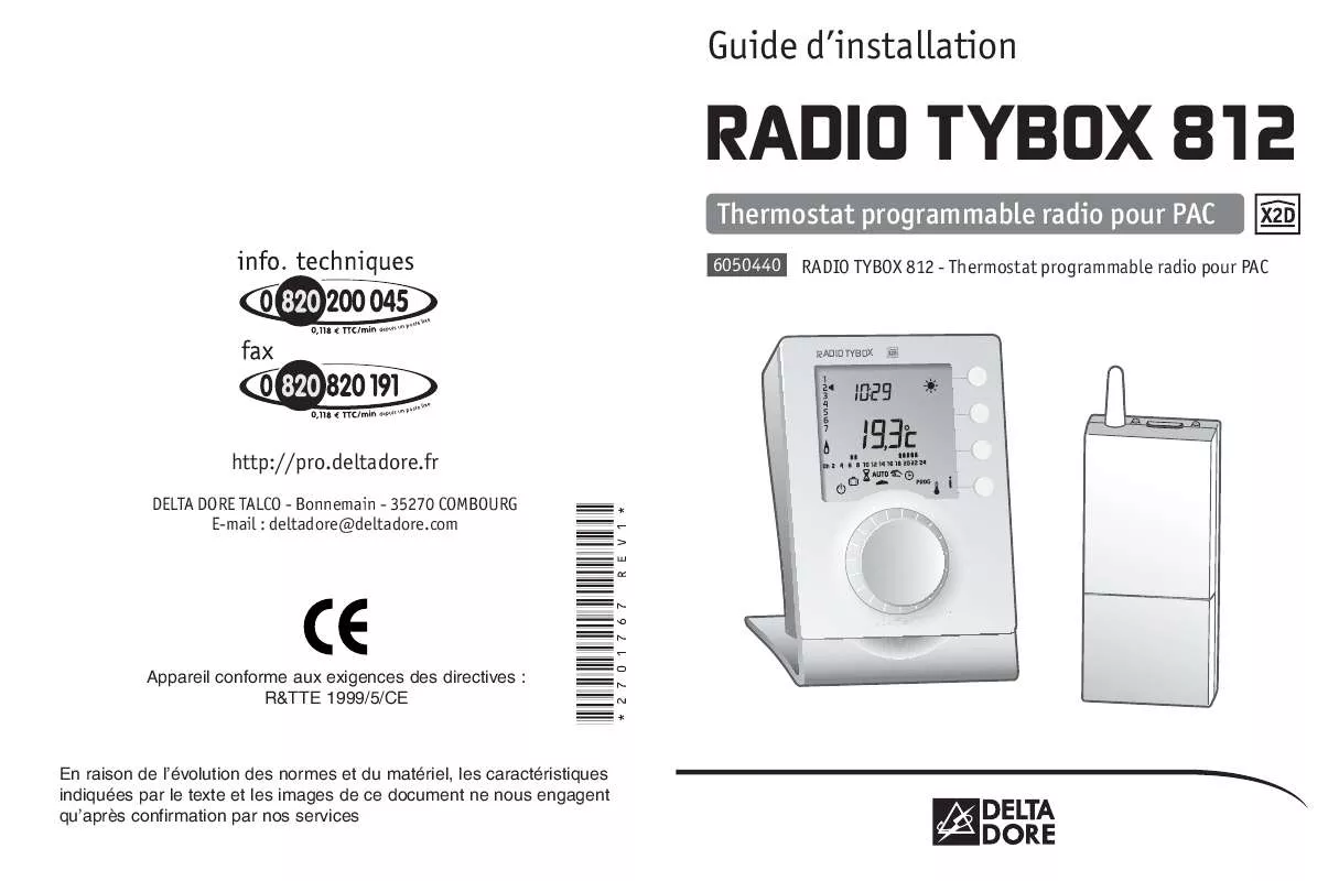 Mode d'emploi DELTA DORE RADIO TYBOX 812