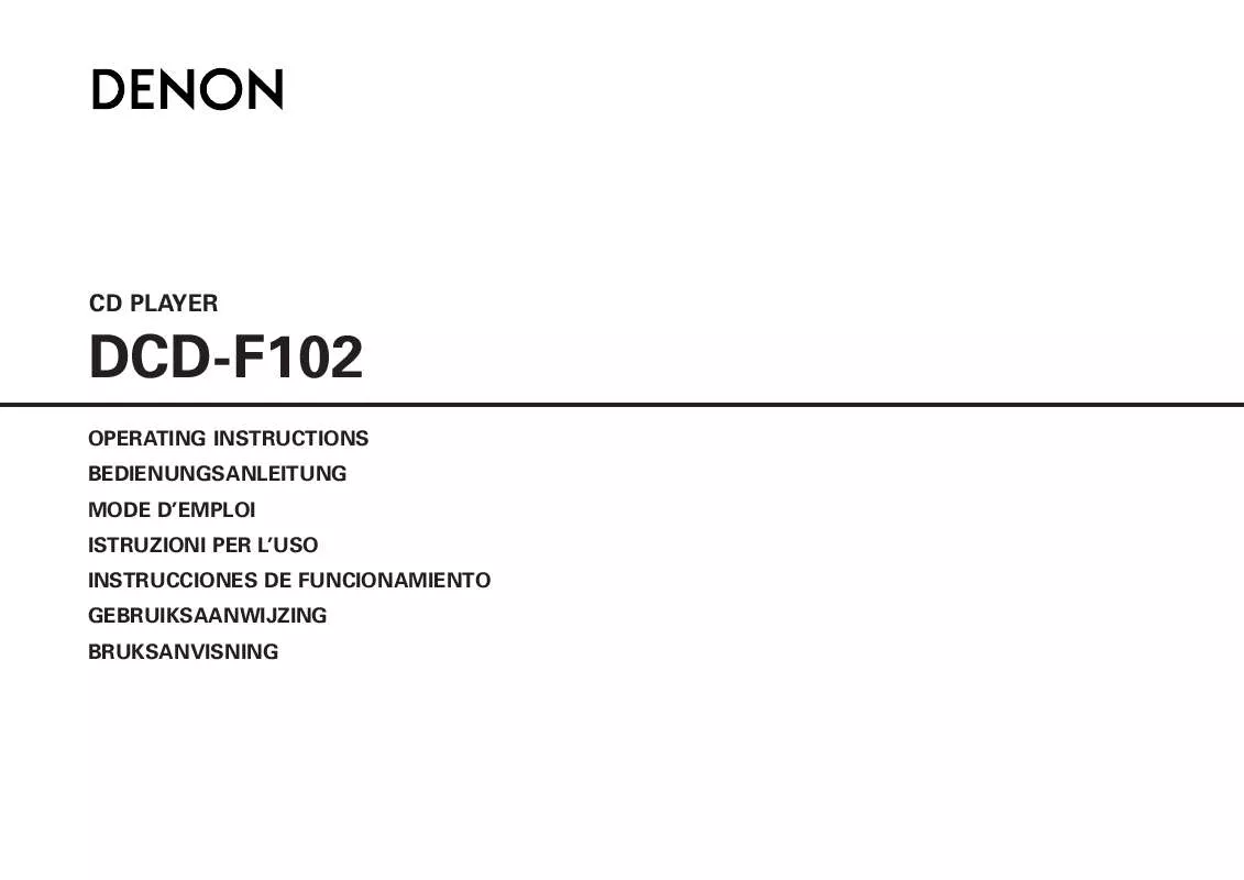 Mode d'emploi DENON DF-102