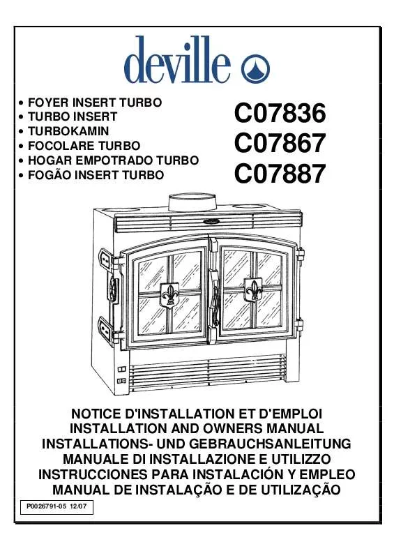 Mode d'emploi DEVILLE C07887