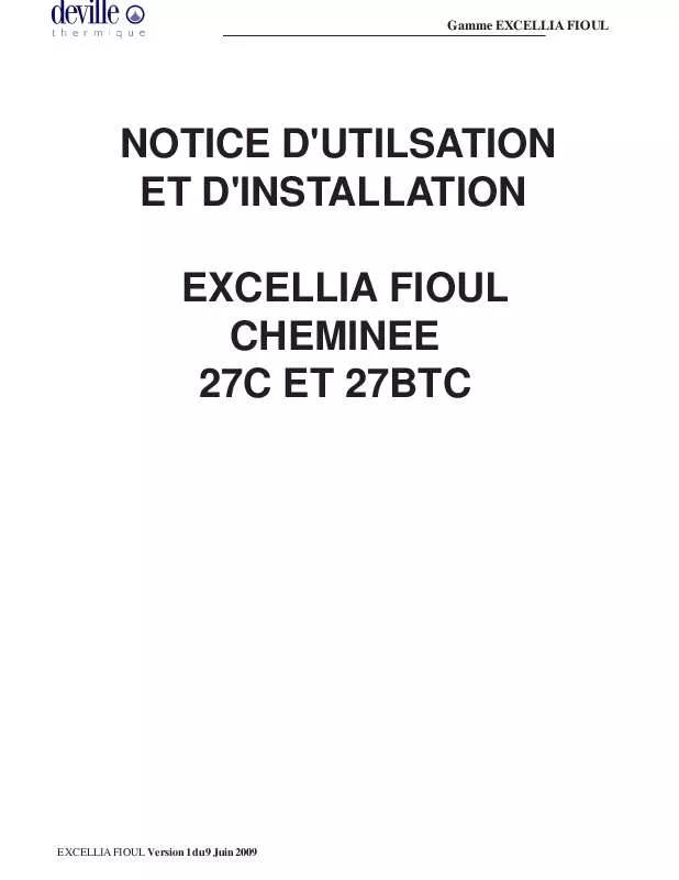 Mode d'emploi DEVILLE EXCELLIA FIOUL 27 BTC