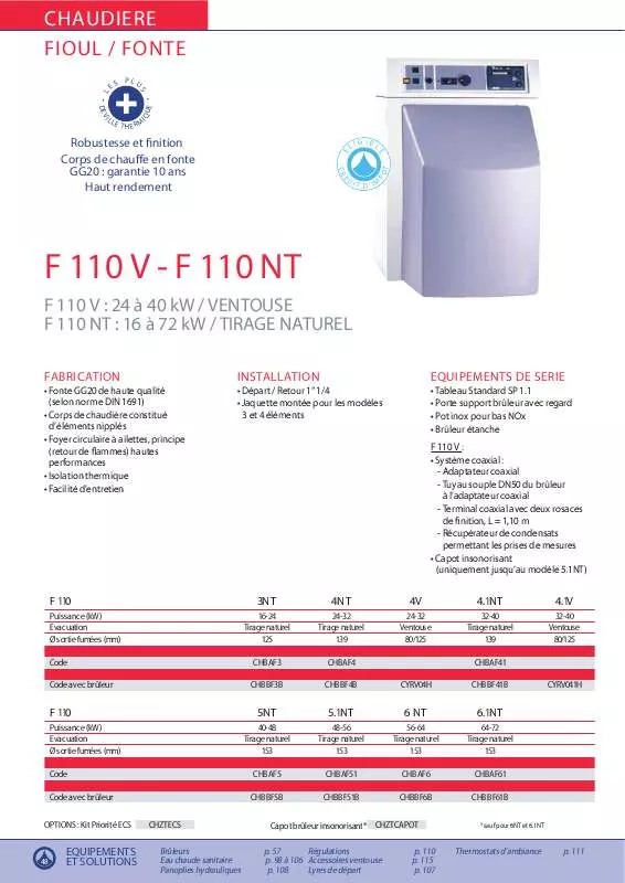 Mode d'emploi DEVILLE F 110 NT