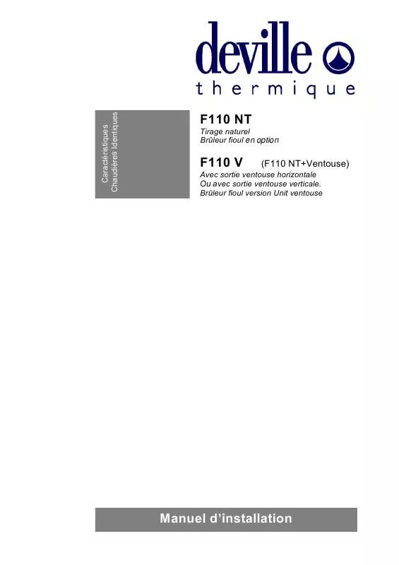 Mode d'emploi DEVILLE F110 V