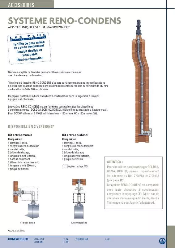 Mode d'emploi DEVILLE RENO-CONDENS