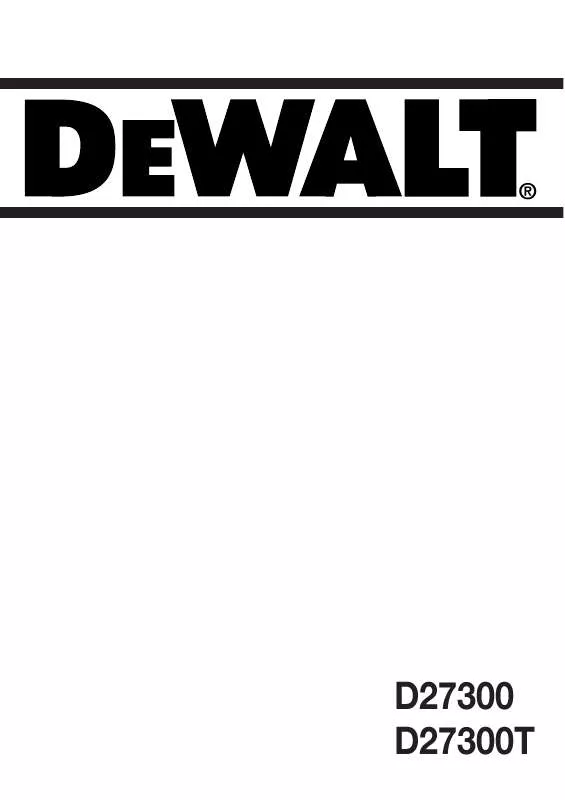 Mode d'emploi DEWALT D27300