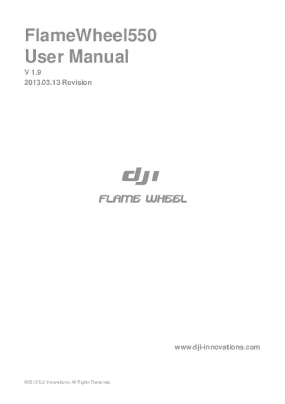 Mode d'emploi DJI FLAME WHEEL 550