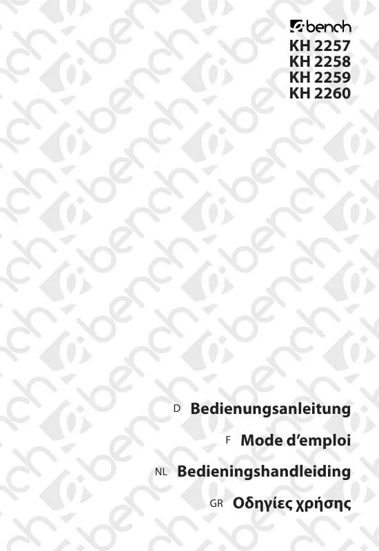 Mode d'emploi EBENCH KH 2257