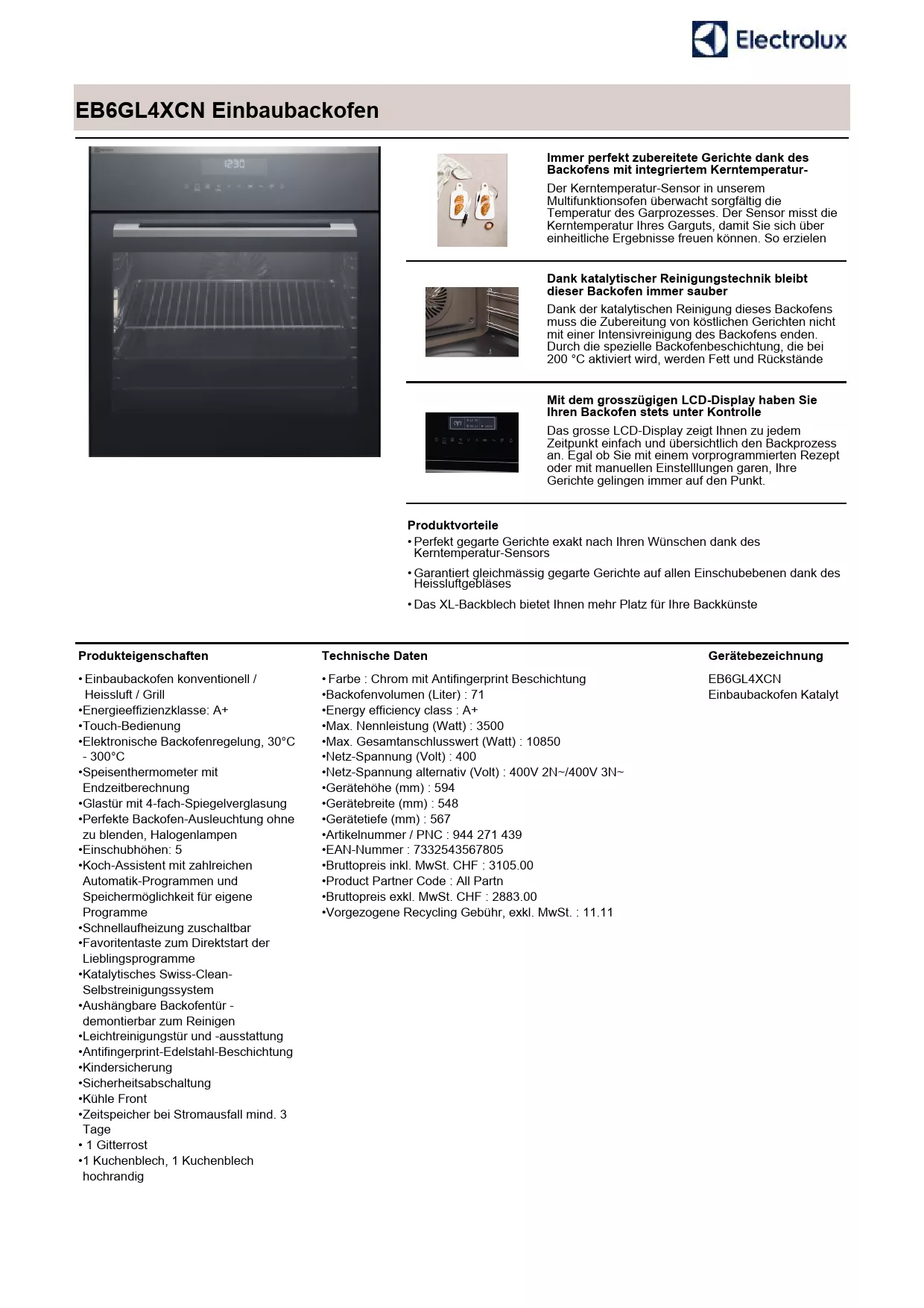 Mode d'emploi ELECTROLUX EB6GL4XCN