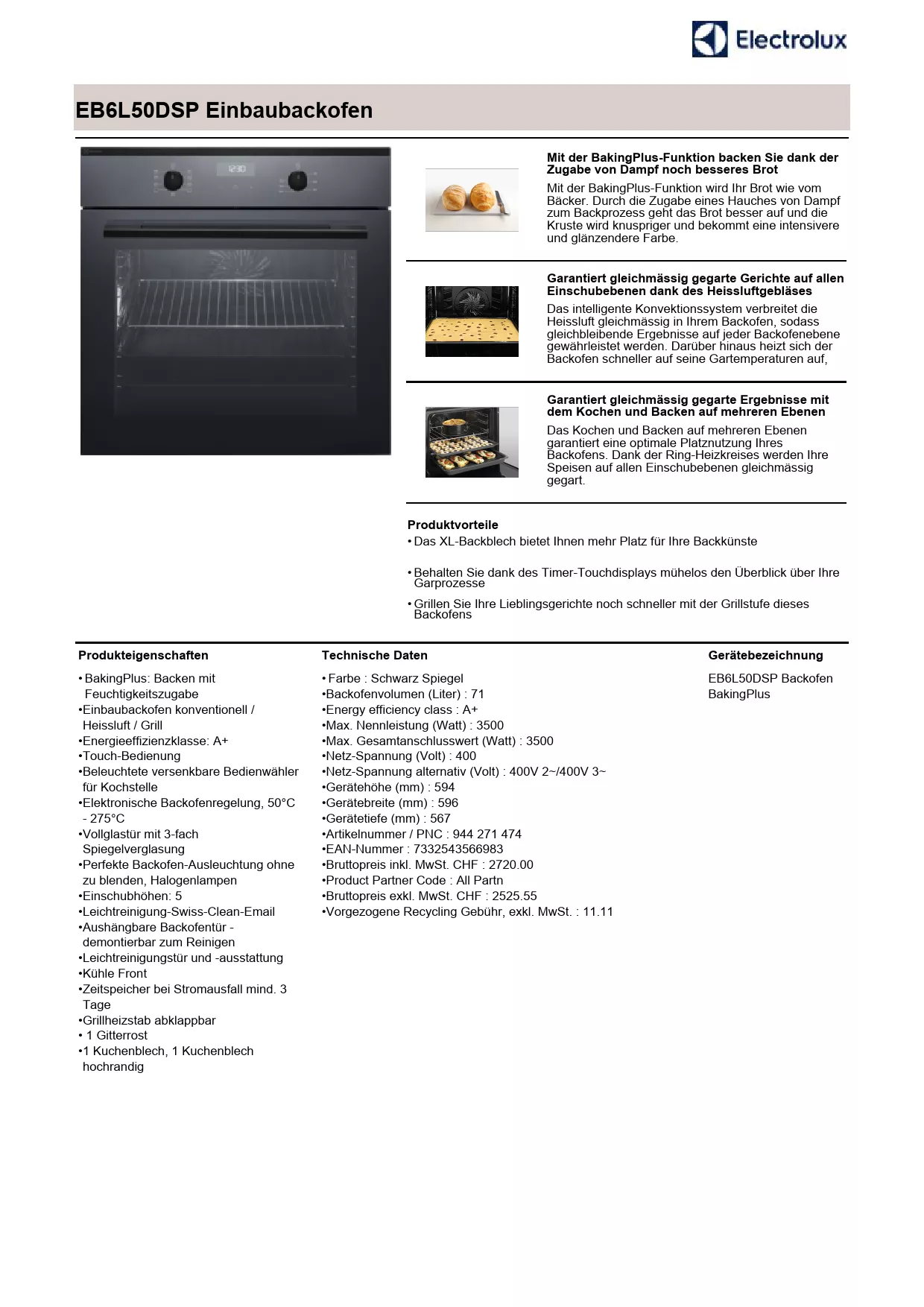 Mode d'emploi ELECTROLUX EB6L50DSP