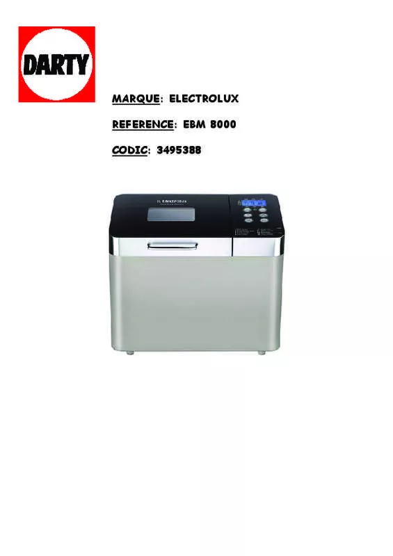 Mode d'emploi ELECTROLUX EBM8000