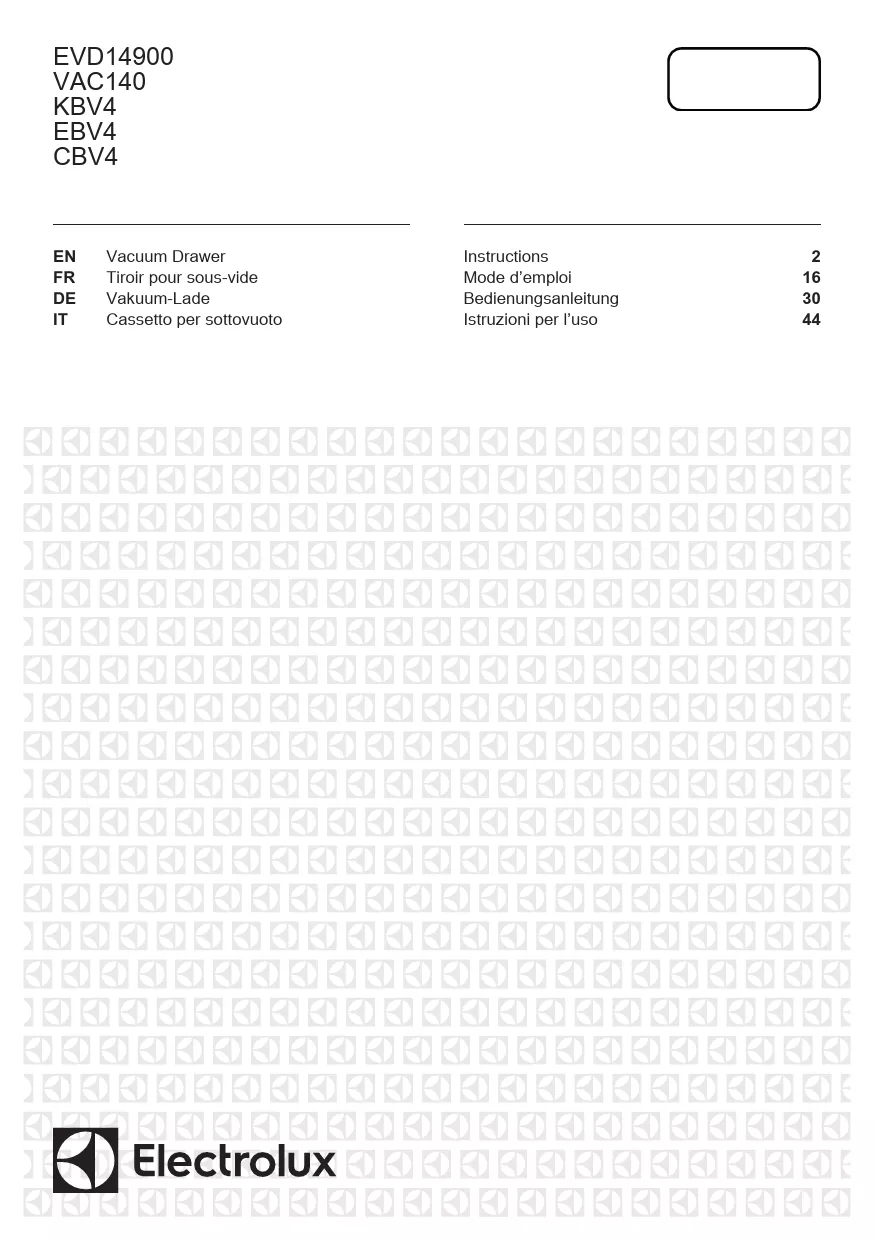 Mode d'emploi ELECTROLUX EBV4X