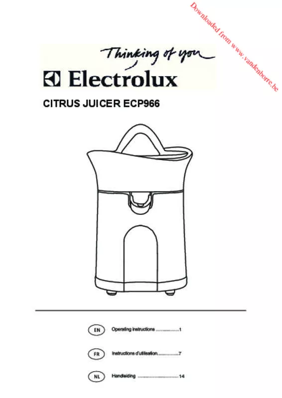 Mode d'emploi ELECTROLUX ECP966