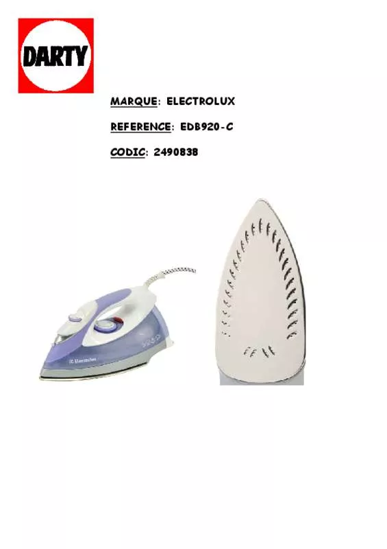 Mode d'emploi ELECTROLUX EDB920C