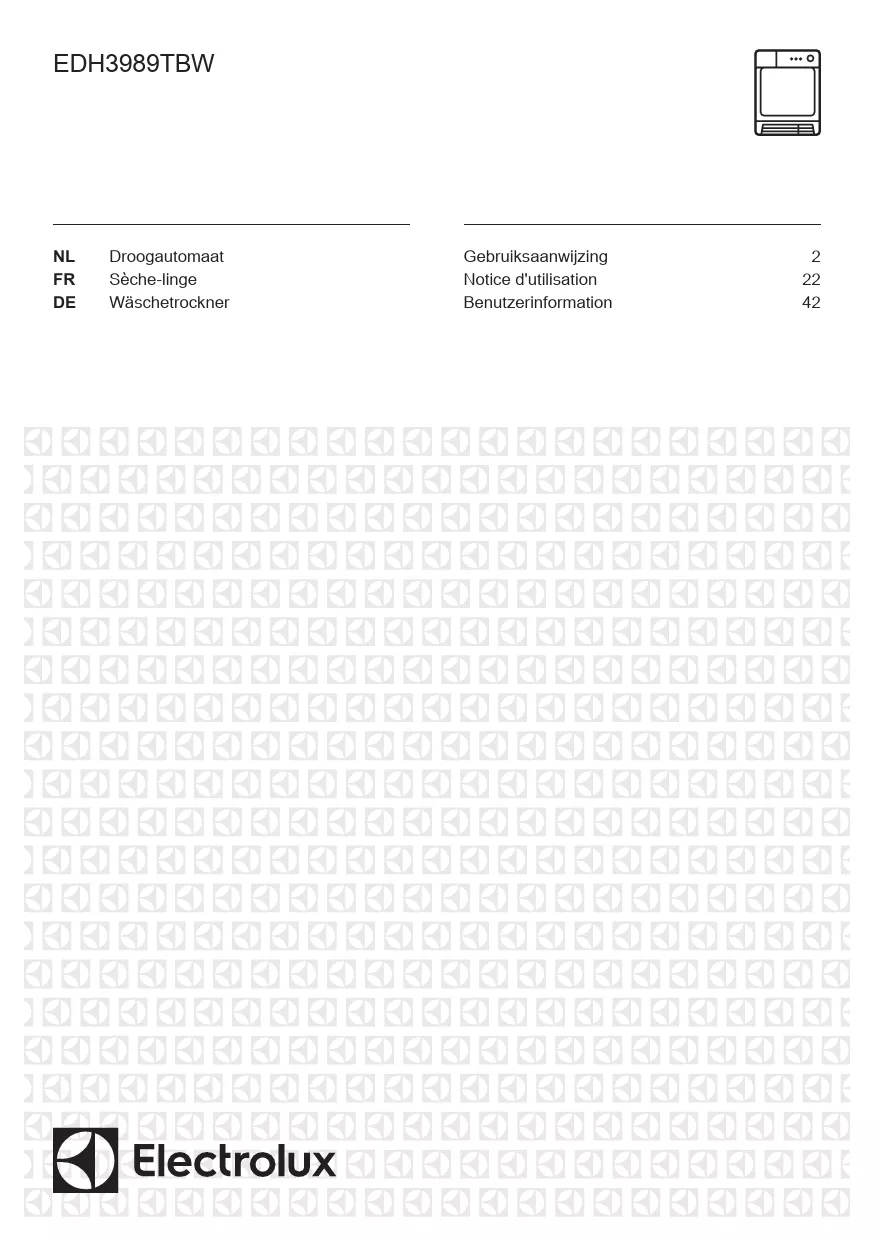 Mode d'emploi ELECTROLUX EDH3989