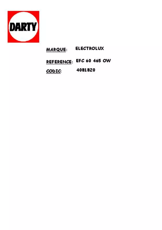 Mode d'emploi ELECTROLUX EFC 60 465 OW